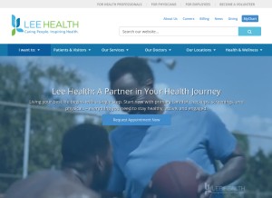 How leehealth.org looks like on a tablet such as an iPad.