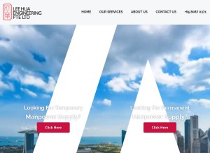 How leehua.sg looks like on a tablet such as an iPad.