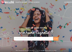 How leetchi.com looks like on a tablet such as an iPad.