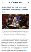 How lefigaro.fr looks like on a mobile device such as an iPhone.