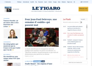 How lefigaro.fr looks like on a tablet such as an iPad.