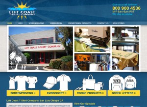 How leftcoast.com looks like on a tablet such as an iPad.