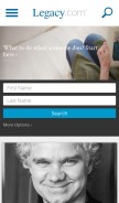 How legacy.com looks like on a mobile device such as an iPhone.