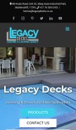 How legacydecks.co.za looks like on a mobile device such as an iPhone.