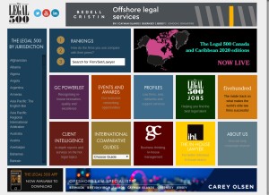How legal500.com looks like on a tablet such as an iPad.