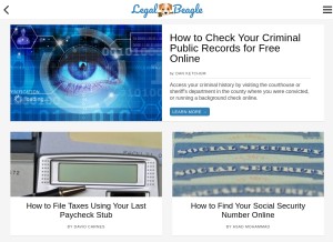 How legalbeagle.com looks like on a tablet such as an iPad.