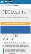 How legalmail.it looks like on a mobile device such as an iPhone.