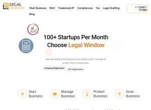 How legalwindow.in looks like on a tablet such as an iPad.