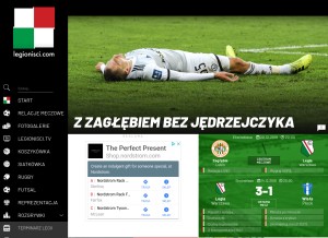 How legionisci.com looks like on a tablet such as an iPad.