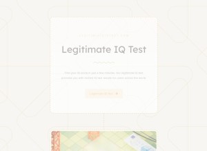 How legitimateiqtest.carrd.co looks like on a tablet such as an iPad.