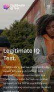 How legitimateiqtest.com looks like on a mobile device such as an iPhone.