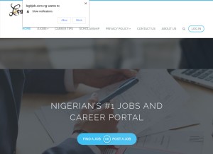 How legitjob.com.ng looks like on a tablet such as an iPad.