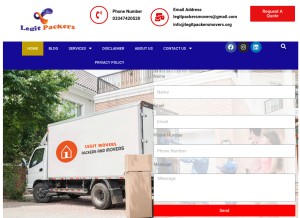 How legitpackersmovers.org looks like on a tablet such as an iPad.