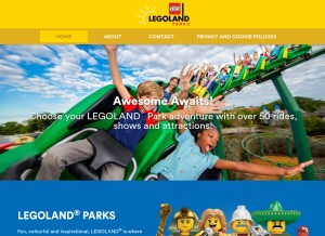 How legoland.com looks like on a tablet such as an iPad.