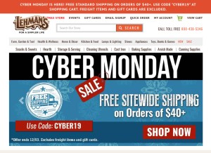 How lehmans.com looks like on a tablet such as an iPad.