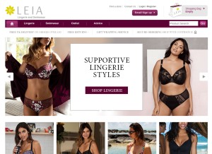 How leialingerie.com looks like on a tablet such as an iPad.