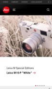 How leica-camera.com looks like on a mobile device such as an iPhone.