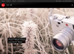 How leica-camera.com looks like on a tablet such as an iPad.