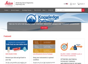 How leicabiosystems.com looks like on a tablet such as an iPad.