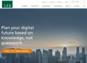 How lek.com looks like on a tablet such as an iPad.