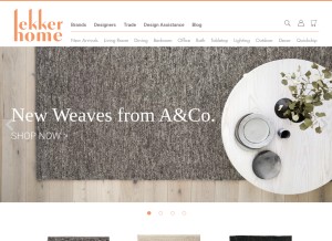 How lekkerhome.com looks like on a tablet such as an iPad.