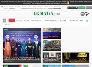 How lematin.ma looks like on a tablet such as an iPad.