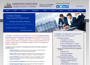 How lemingtonit.com looks like on a tablet such as an iPad.