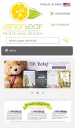 How lemonleafprints.com looks like on a mobile device such as an iPhone.