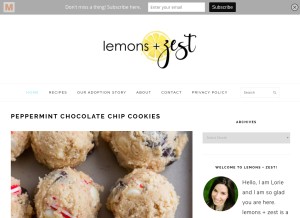 How lemonsandzest.com looks like on a tablet such as an iPad.