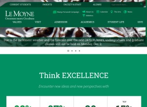 How lemoyne.edu looks like on a tablet such as an iPad.