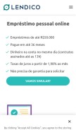 How lendico.com.br looks like on a mobile device such as an iPhone.