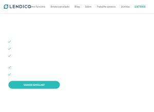 How lendico.com.br looks like on a tablet such as an iPad.