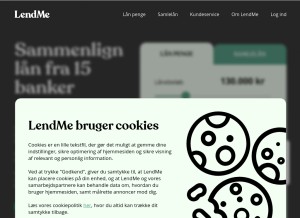 How lendme.dk looks like on a tablet such as an iPad.
