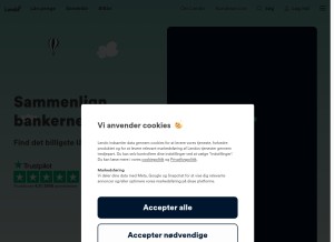 How lendo.dk looks like on a tablet such as an iPad.