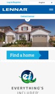 How lennar.com looks like on a mobile device such as an iPhone.