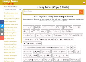 How lennyfaces.top looks like on a tablet such as an iPad.