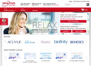 How lens.com looks like on a tablet such as an iPad.