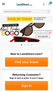 How lensdirect.com looks like on a mobile device such as an iPhone.