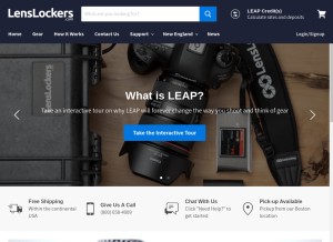 How lenslockers.com looks like on a tablet such as an iPad.