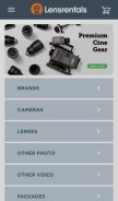How lensrentals.com looks like on a mobile device such as an iPhone.