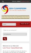 How leoclassifieds.com looks like on a mobile device such as an iPhone.