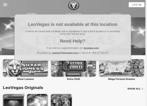 How leovegas.com looks like on a tablet such as an iPad.