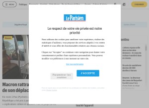 How leparisien.fr looks like on a tablet such as an iPad.