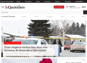 How lequotidien.com looks like on a tablet such as an iPad.