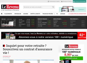 How lerevenu.com looks like on a tablet such as an iPad.