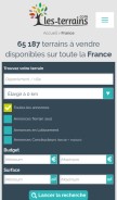 How les-terrains.com looks like on a mobile device such as an iPhone.