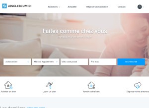 How lesclesdumidi.com looks like on a tablet such as an iPad.