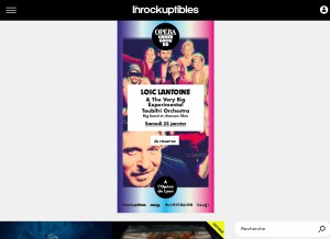 How lesinrocks.com looks like on a tablet such as an iPad.
