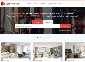 How lesiteimmo.com looks like on a tablet such as an iPad.