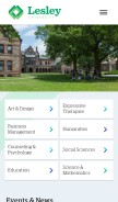 How lesley.edu looks like on a mobile device such as an iPhone.